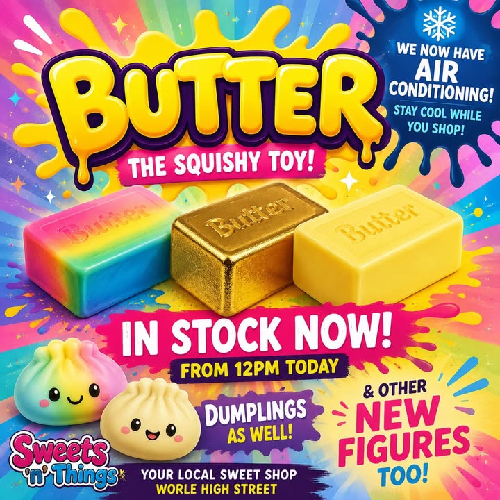 Butter Squishies are back—from 12pm today!