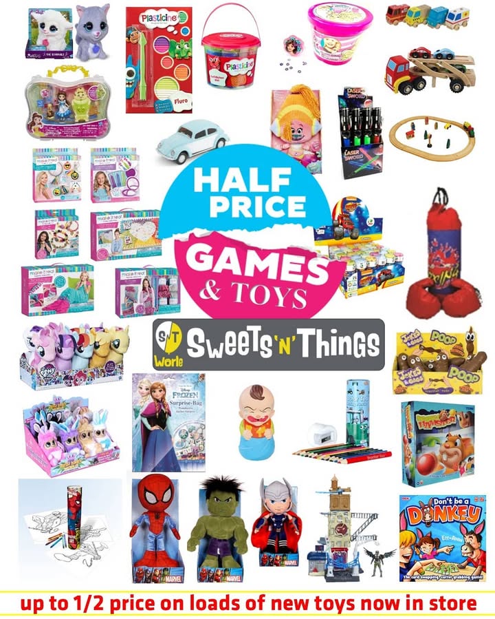 Half price toys and games – new stock in!