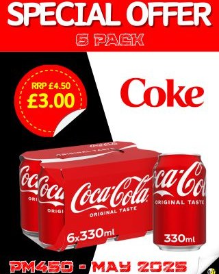Coca-Cola 6-pack deal: just £3 in store