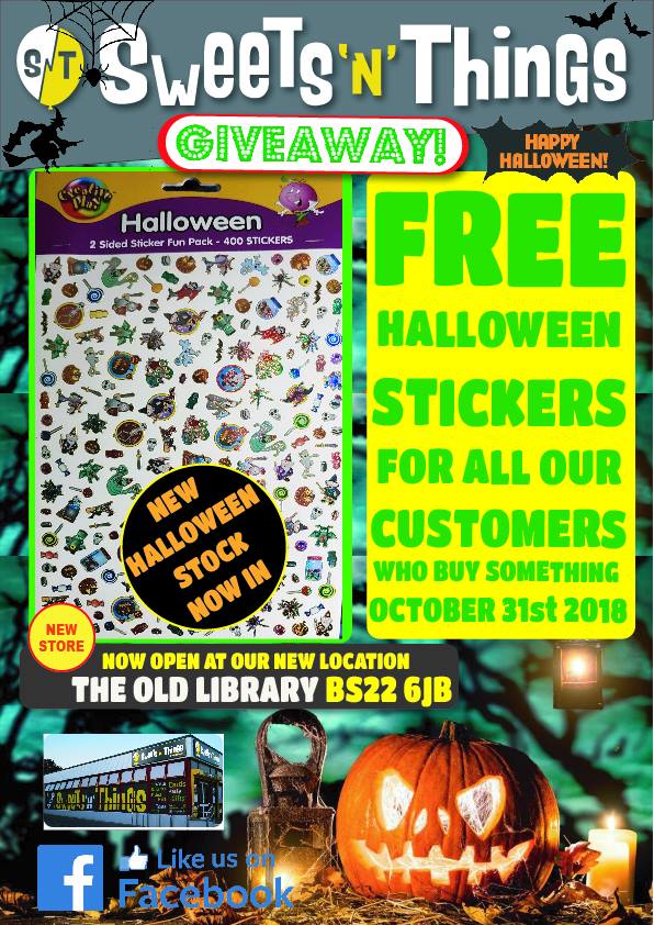 Halloween stock arrived – free stickers inside!