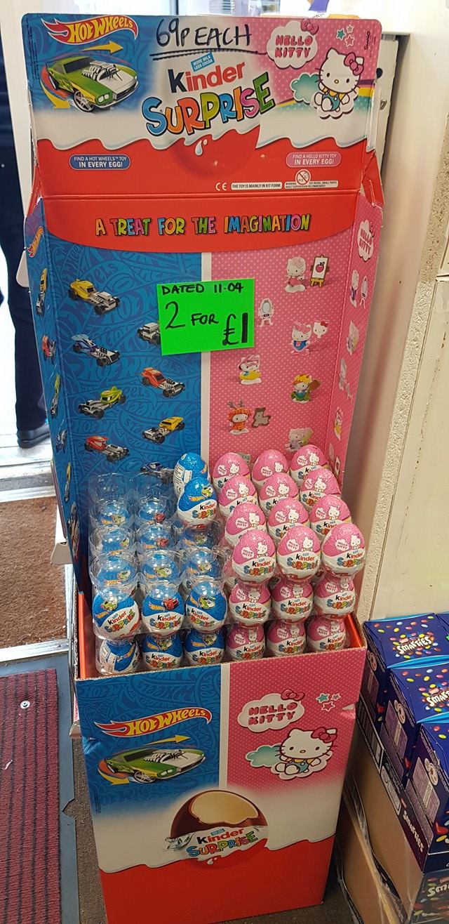Kinder eggs short dated – 2 for £1