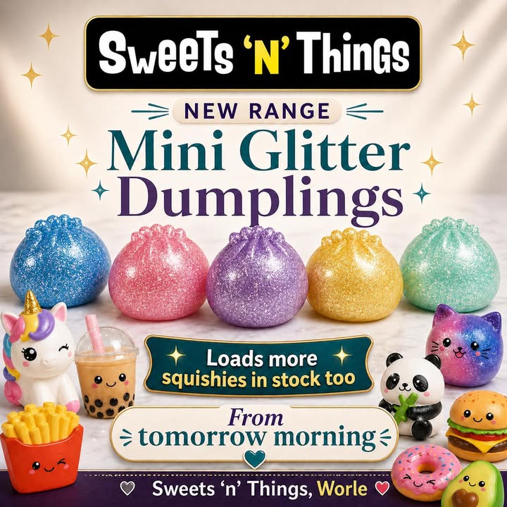 Mini Glitter Dumplings arrive tomorrow