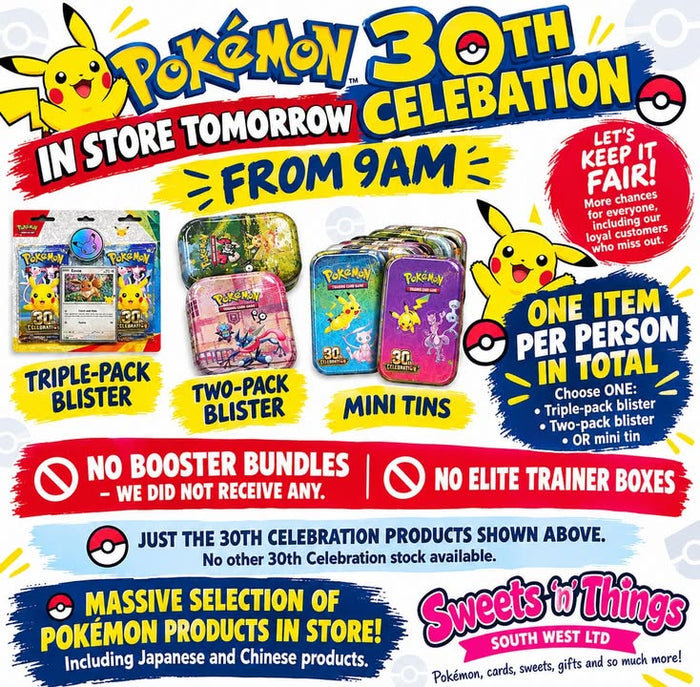 Pokémon 30th Celebration arrives tomorrow at 9am