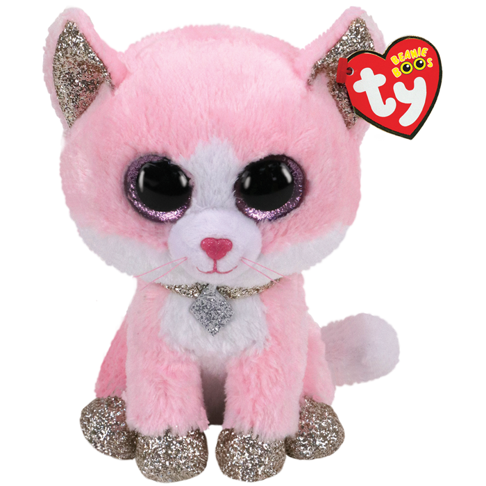 Ty Beanie Boos Regular - Fiona the Pink Cat