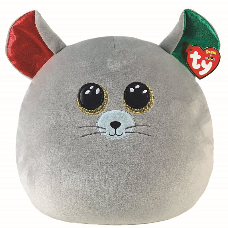 Ty Squishy Beanies 14" - Chipper the Mouse (Christmas)