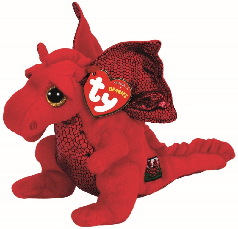Ty Beanie Babies Regular - Y Ddraig Goch Welsh Dragon