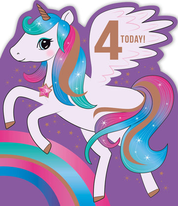 Carlton | Birthday Card 4 Year Girl Juv | Happy Birthday Gifts | With Envelope