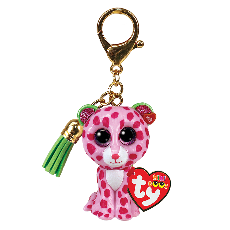 Ty Mini Boo Keyring - Glamour the Pink Leopard