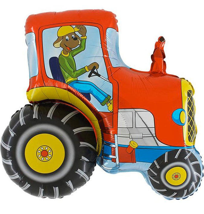 Farm Tractor Large Foil Balloons 30" (Optional Helium Inflation)