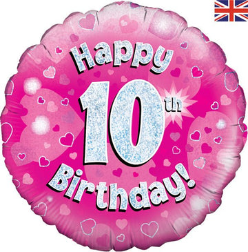 Happy 10th Birthday Pink Holographic