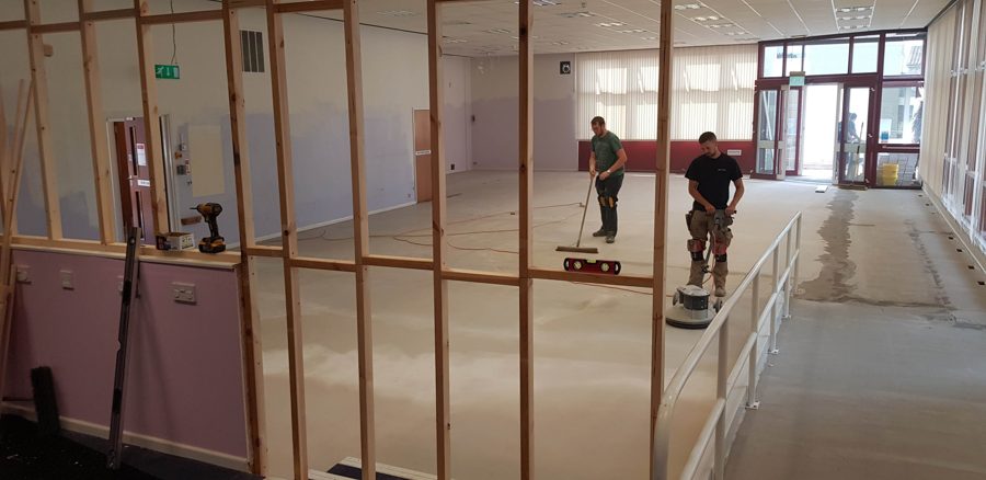 The old library being stripped back in July 2018