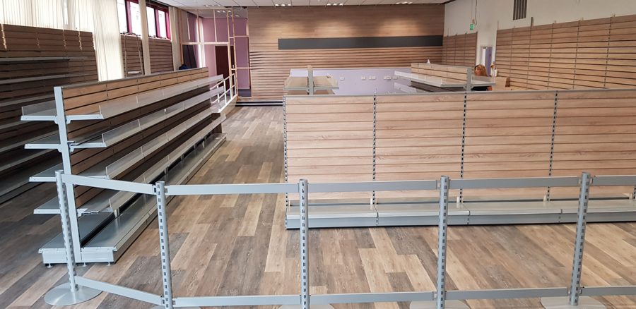 New shelving going into the store in August 2018