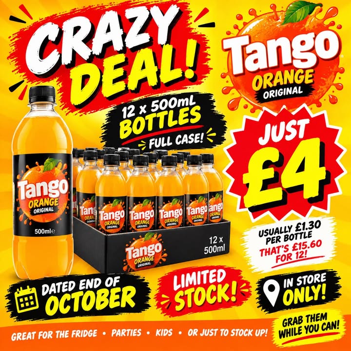 Crazy deal: 12 Tango Orange bottles for £4