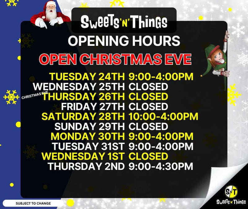 Christmas and New Year opening hours 2024
