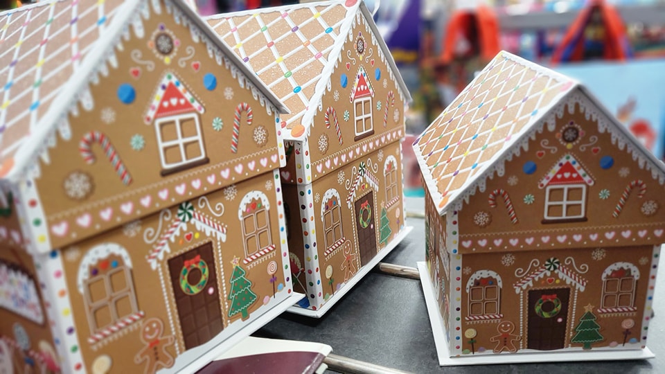 Christmas gingerbread houses in stock now