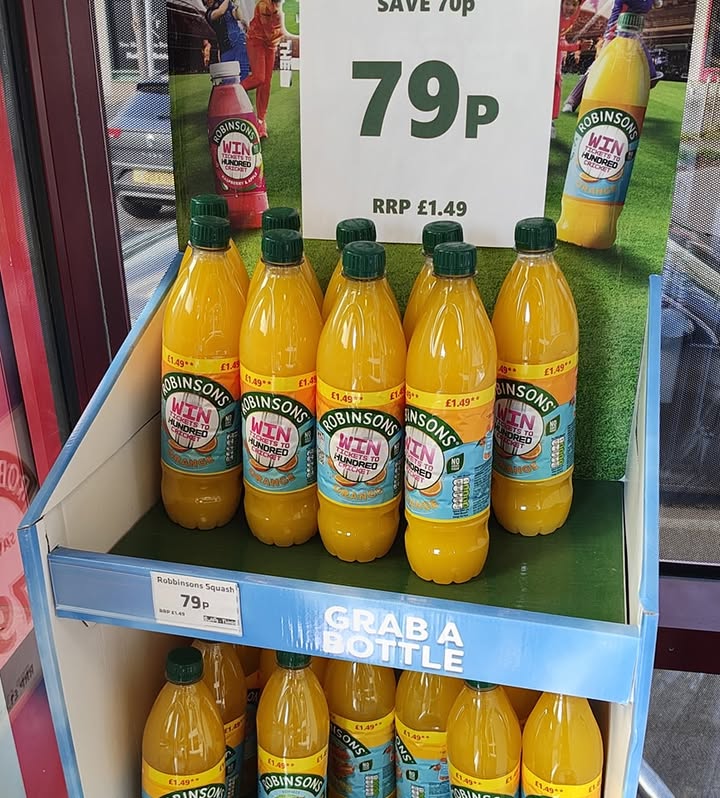Robinson's squash back at 79p