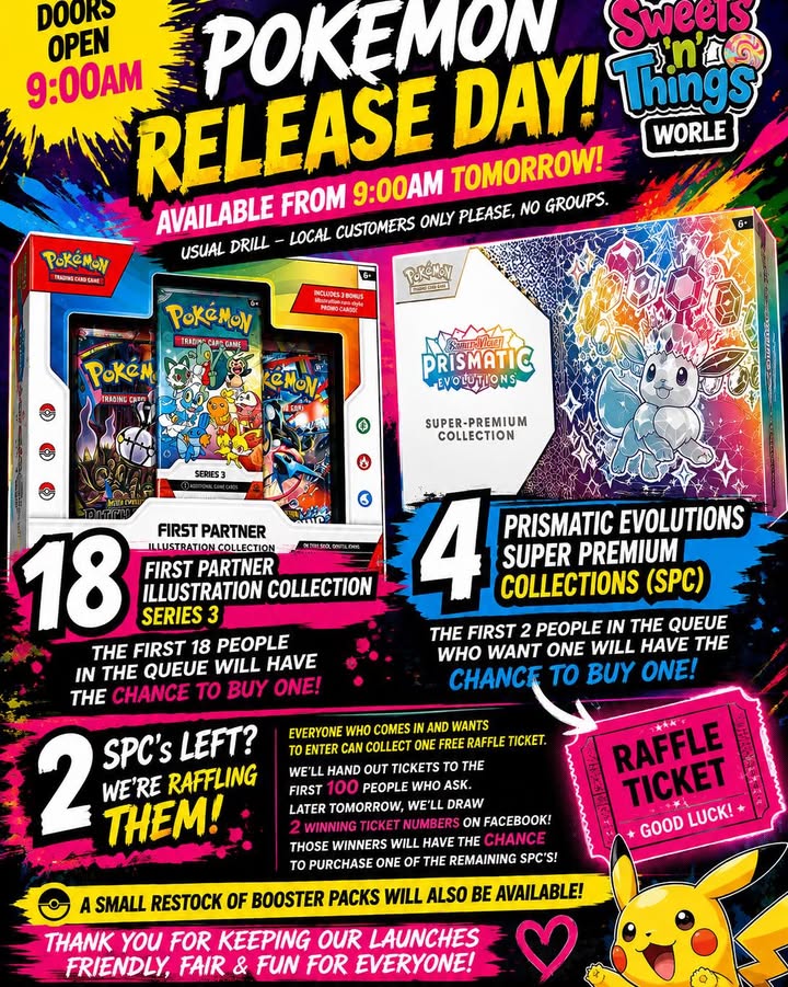 Pokémon Release Day – Tomorrow from 9:00am