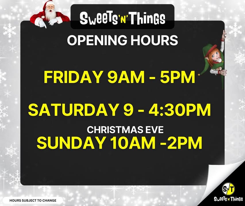 Our hours this Christmas weekend