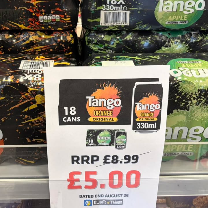 Tango 18-can packs now just £5.00