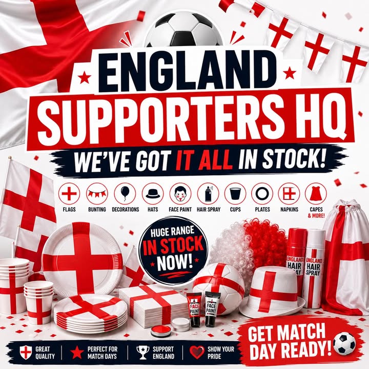England Supporters HQ – We've Got It All In Stock!