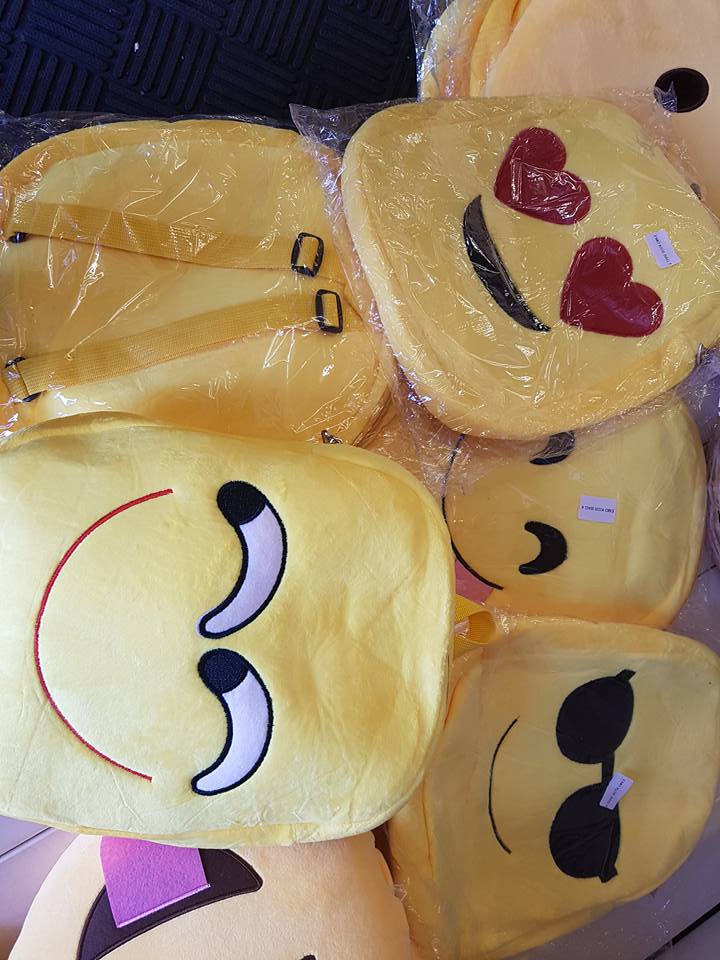Emoji backpacks and pillows are here!