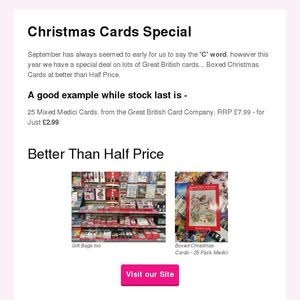 Christmas Cards Now In – Better Than Half Price