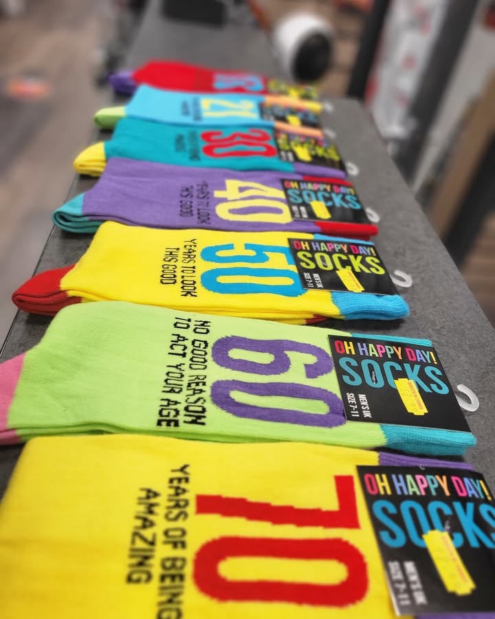 Special age socks and milestone gifts in store