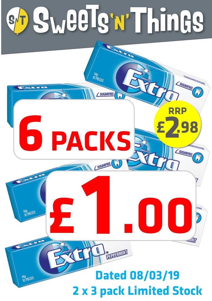 Extra Peppermint bargain: two 3-packs for £1