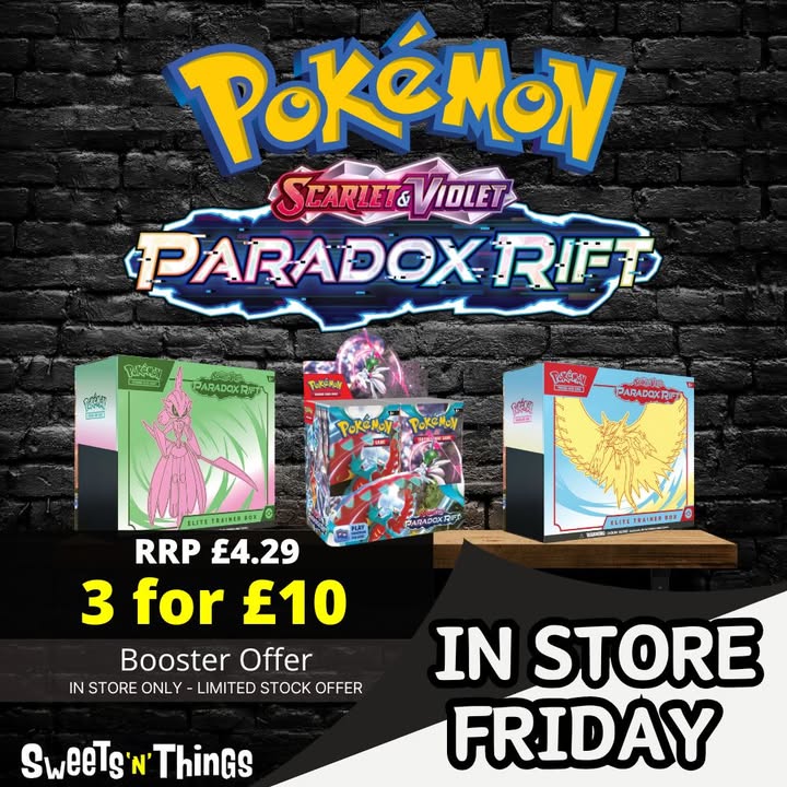 Pokémon Paradox Rift boosters in store Friday