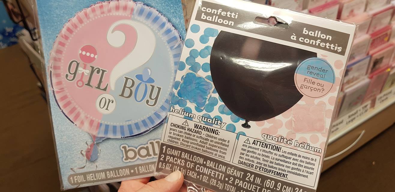 Gender reveal balloons now in stock