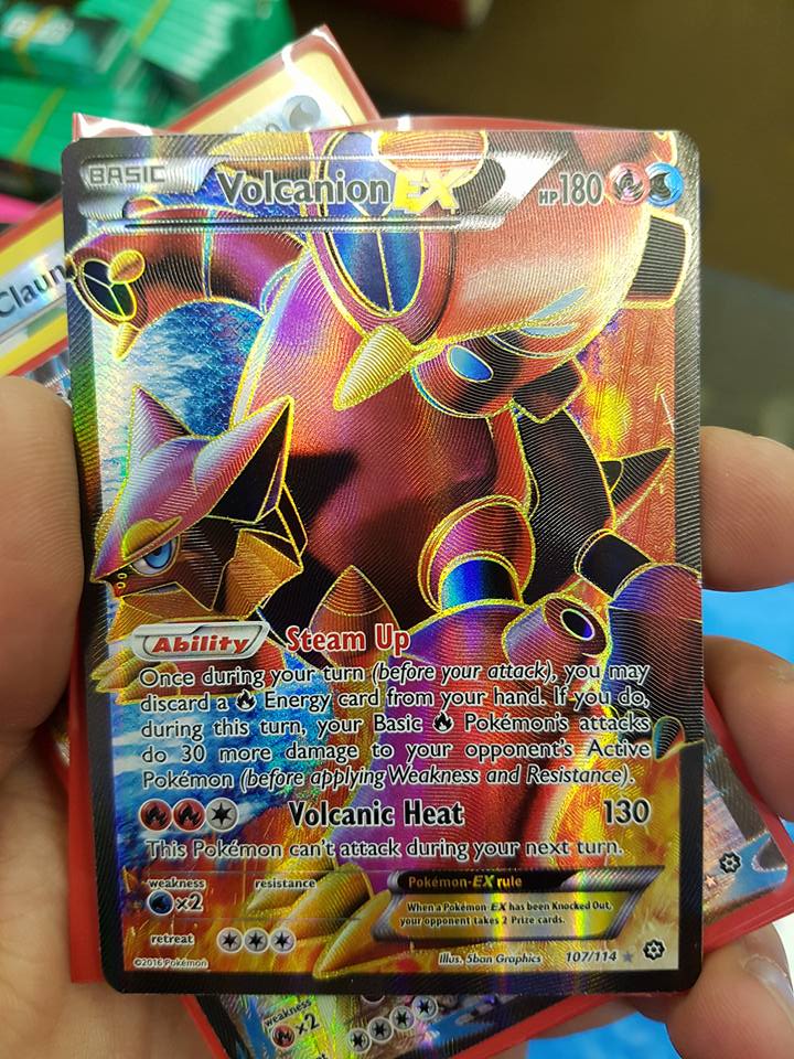 One Volcanion EX Pokémon card in stock