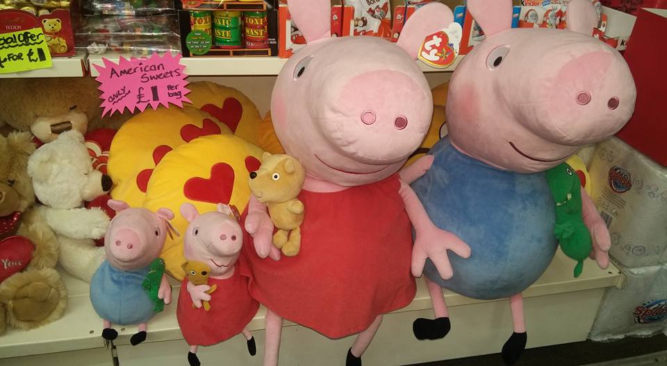 Giant Peppa and George Pig Beanies in stock