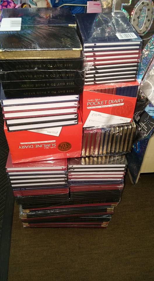 2016 diaries now in stock