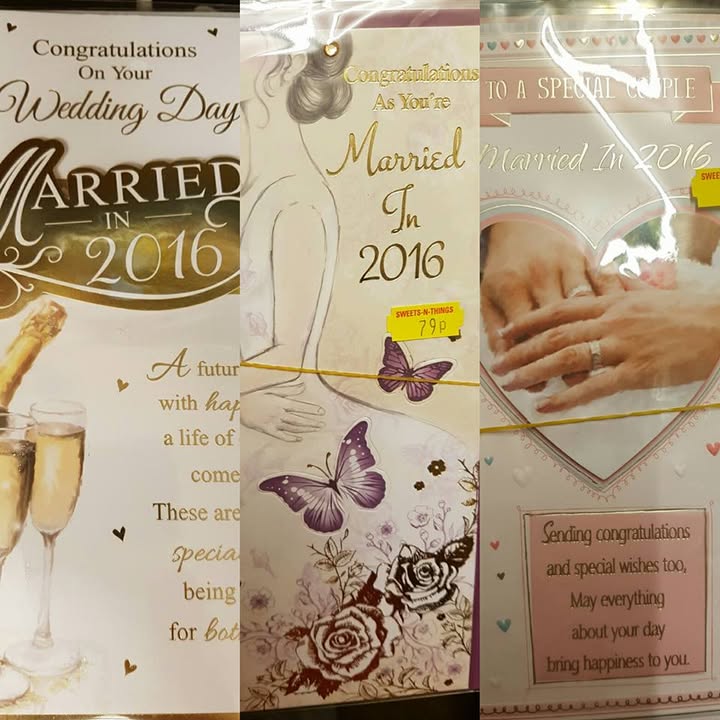 Married in 2016 cards now in stock
