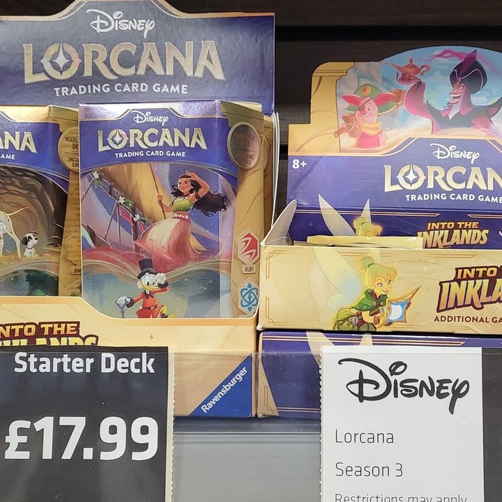 Disney Lorcana and Pokémon Paldean Fates in stock