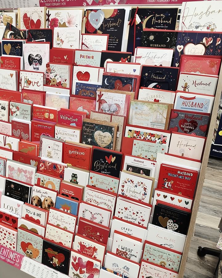 Valentine's Day cards and gifts in store now