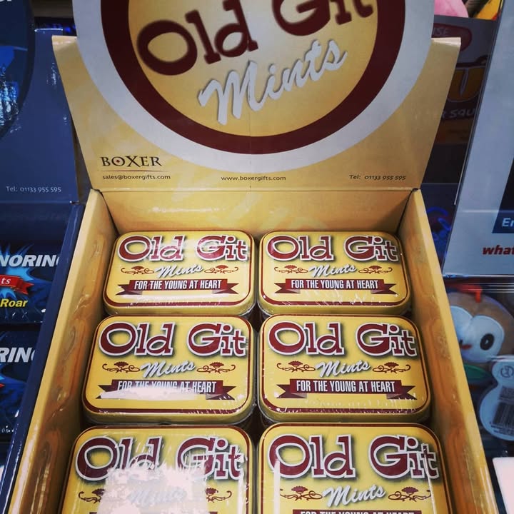 Old Git Mints in tins – new stock in