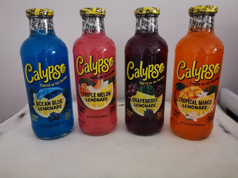 Calypso glass bottles: taste of the islands