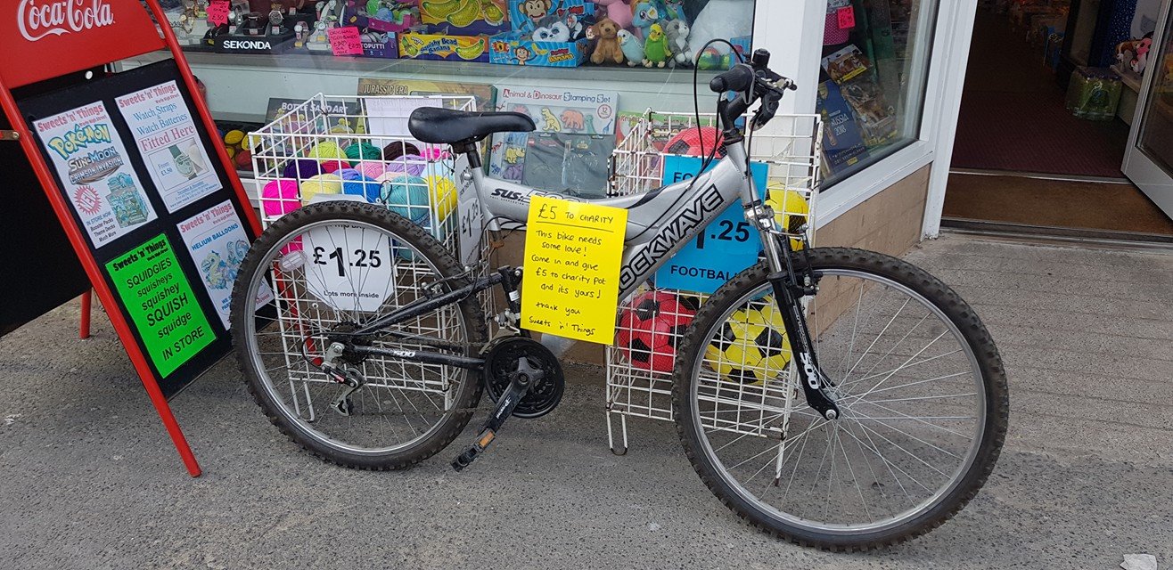 Bike up for grabs – all for charity