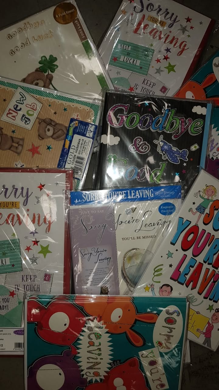 Goodbye and good luck cards are back in stock