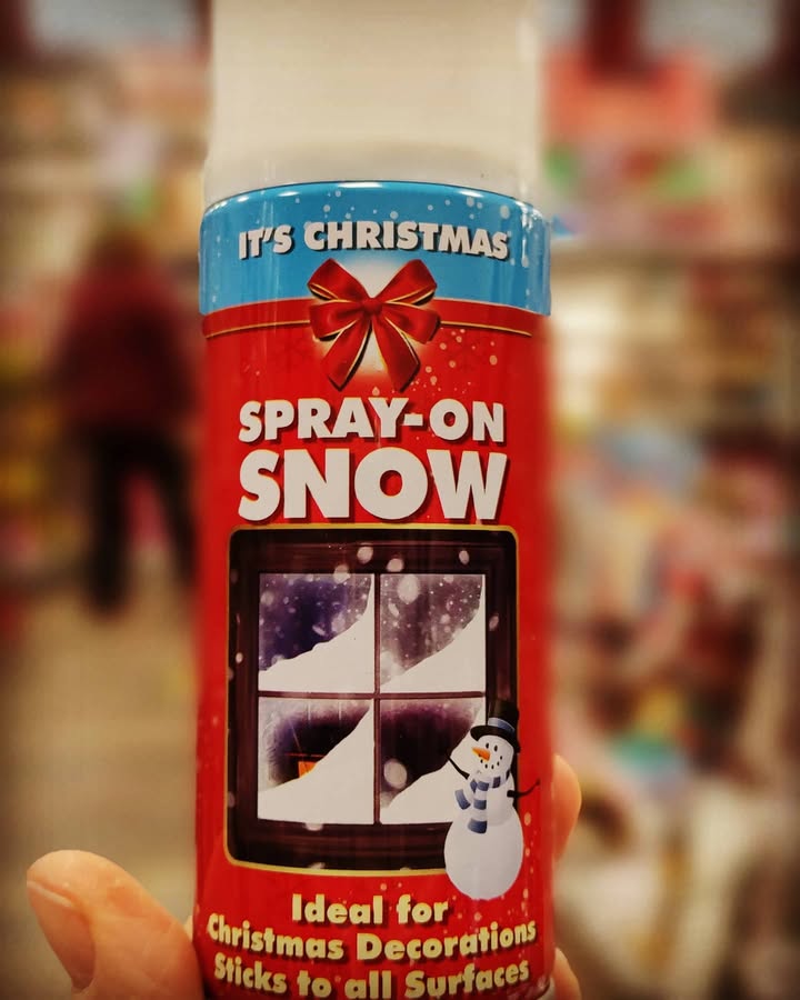 Spray-on snow for Christmas windows