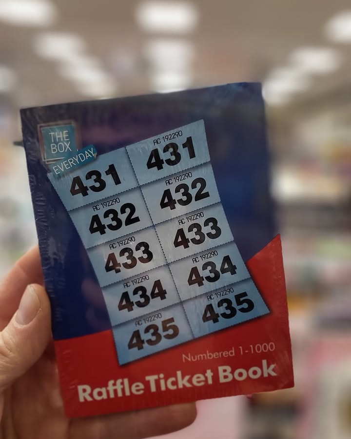 Raffle ticket books back in stock