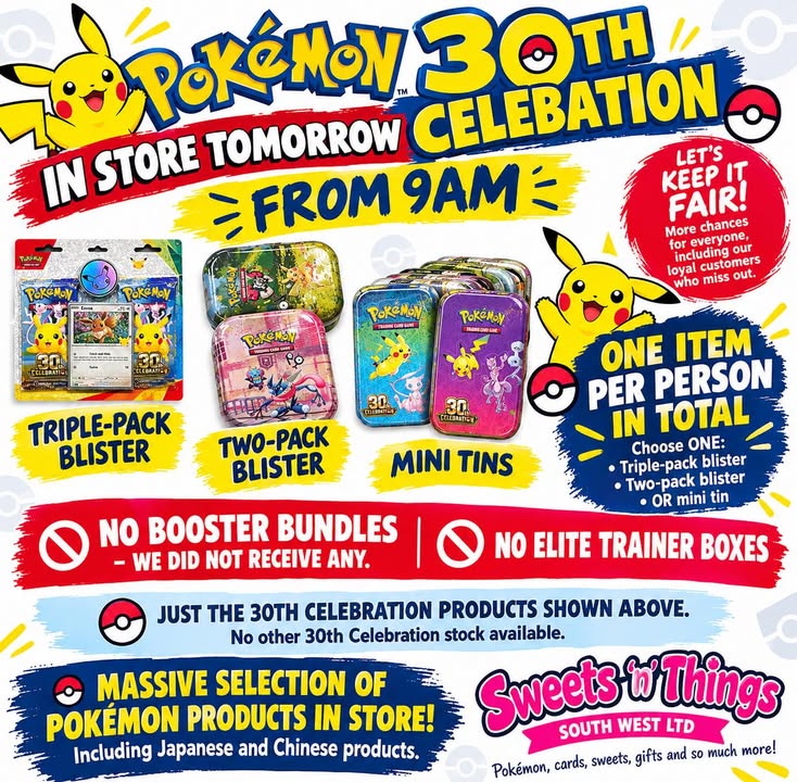 Pokémon 30th Celebration arrives tomorrow at 9am