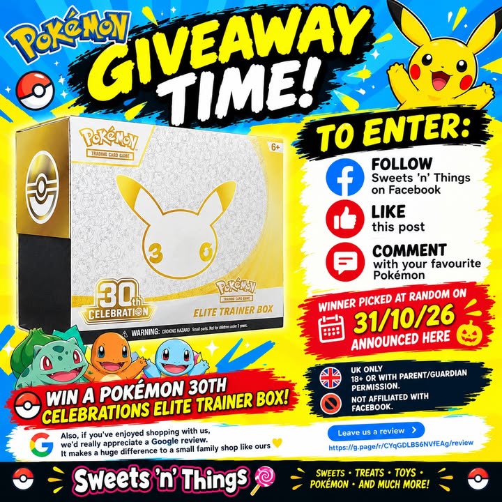 Win a Pokémon 30th Celebrations Elite Trainer Box!