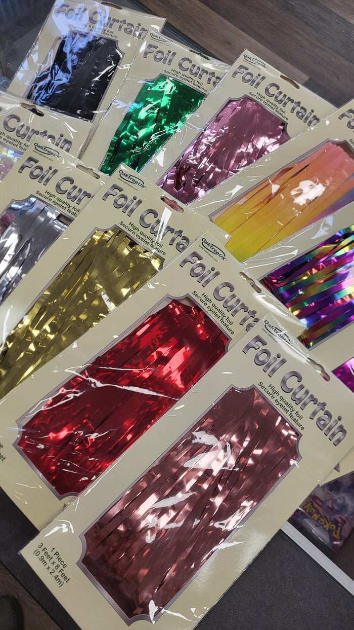 Foil curtains for parties and surprises