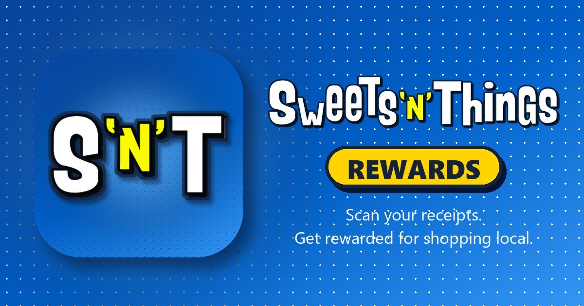 Sweets 'n' Things Rewards: scan your receipts, get rewarded for shopping local