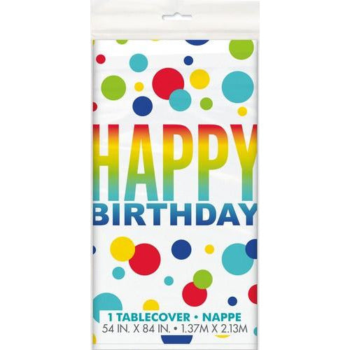 Happy Birthday Rainbow Spots Table Cover