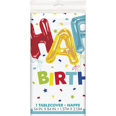 Happy Balloon Birthday Table Cover