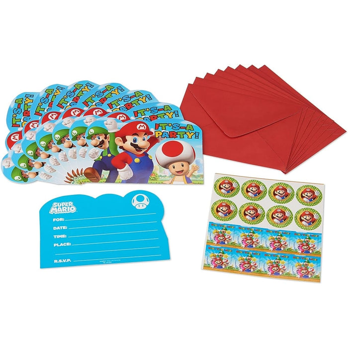 Super Mario Brothers Postcard Invitations 8CT