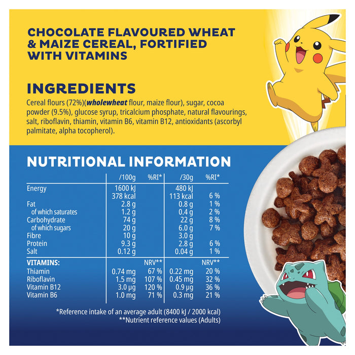 Kellogg's Pokémon Bulbasaur Chocolate Flavour Breakfast Cereal 350g